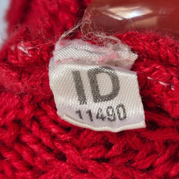 Vintage red knit cardigan gold pearl buttons womens XS - Picture 4 of 10